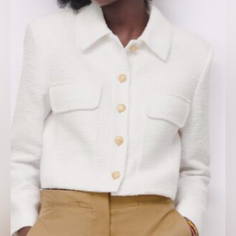 Zara textured jacket with gold buttons - Picture 3 of 4
